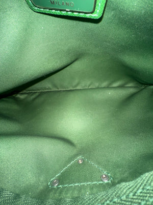 PRADA Green Nylon Tessuto Zip Pouch