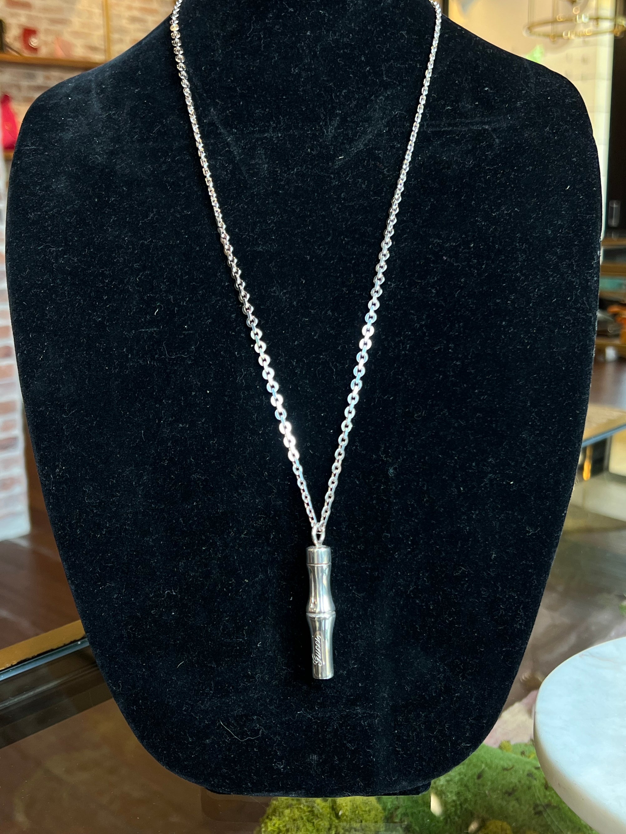 GUCCI Silver Bamboo Necklace