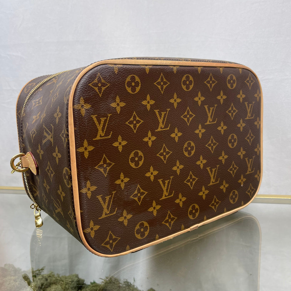 LOUIS VUITTON Nice Vanity Case Brown Monogram Canvas Top Handle