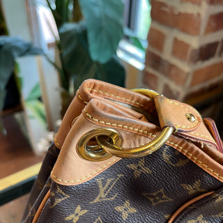 LOUIS VUITTON Galleria PM Brown Monogram Canvas Hobo Bag