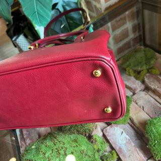PRADA Saffiano Lux Red Leather 2-Way Tote Bag