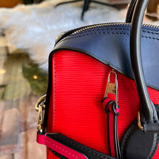 LOUIS VUITTON Tuileries Red Navy Epi Leather Tote Bag