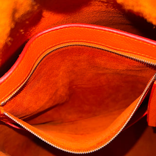 CELINE Horizontal Cabas Orange Grained Calfskin Shopping Tote Bag