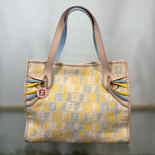 FENDI Zucchino Pastel Cipria Small Shopping Tote