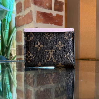 LOUIS VUITTON Zoe Brown Pink Monogram Canvas Compact Wallet