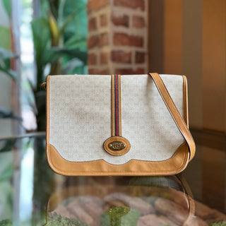 GUCCI White Micro GG Canvas Vintage Crossbody