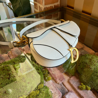 DIOR Saddle Latte Grained Calfskin Shoulder Bag with Strap