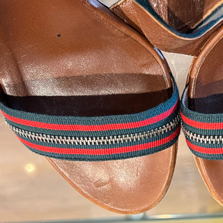 GUCCI  Zip Web Lifford Platform Sandals 36.5