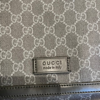 GUCCI Black Grey GG Supreme Monogram Web Messenger Diaper Bag