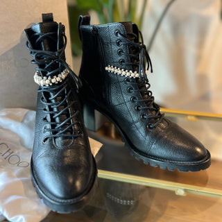 JIMMY CHOO Cruz 65 leather combat boot SZ 40