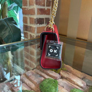 GUCCI Red Guccissima Signature Padlock Shoulder Bag