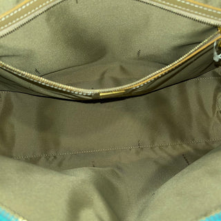 FENDI Light Blue Green Vintage Zucchino Coated Canvas Tote