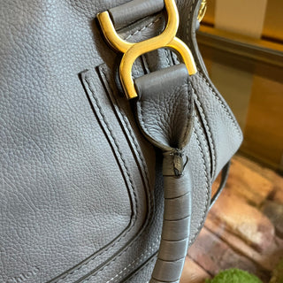 CHLOE Marice Gray Grained Leather Shoulder Bag