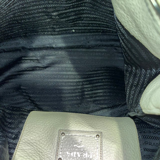 PRADA White Daino Leather Hobo Bag