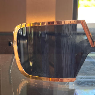VALENTINO V-Romask Black/Gold Metal Visor Sunglasses