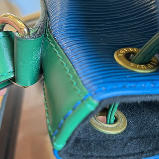 LOUIS VUITTON Noe Green Blue Epi Leather Vintage Bucket Bag