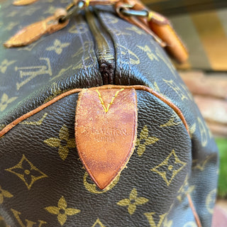 LOUIS VUITTON Speedy 35 Brown Monogram Canvas Satchel Bag