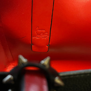 CHRISTIAN LOUBOUTIN Cabata Mini Black Grained Calfskin Studded Tote Bag