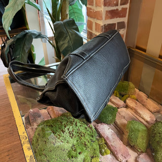 PRADA Vintage Vitello Daino Black Leather Shoulder Bag