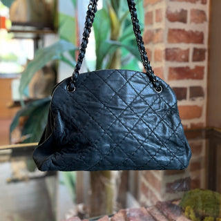 CHANEL Just Mademoiselle Large Black Iridescent Quilted Leather Tote Bag