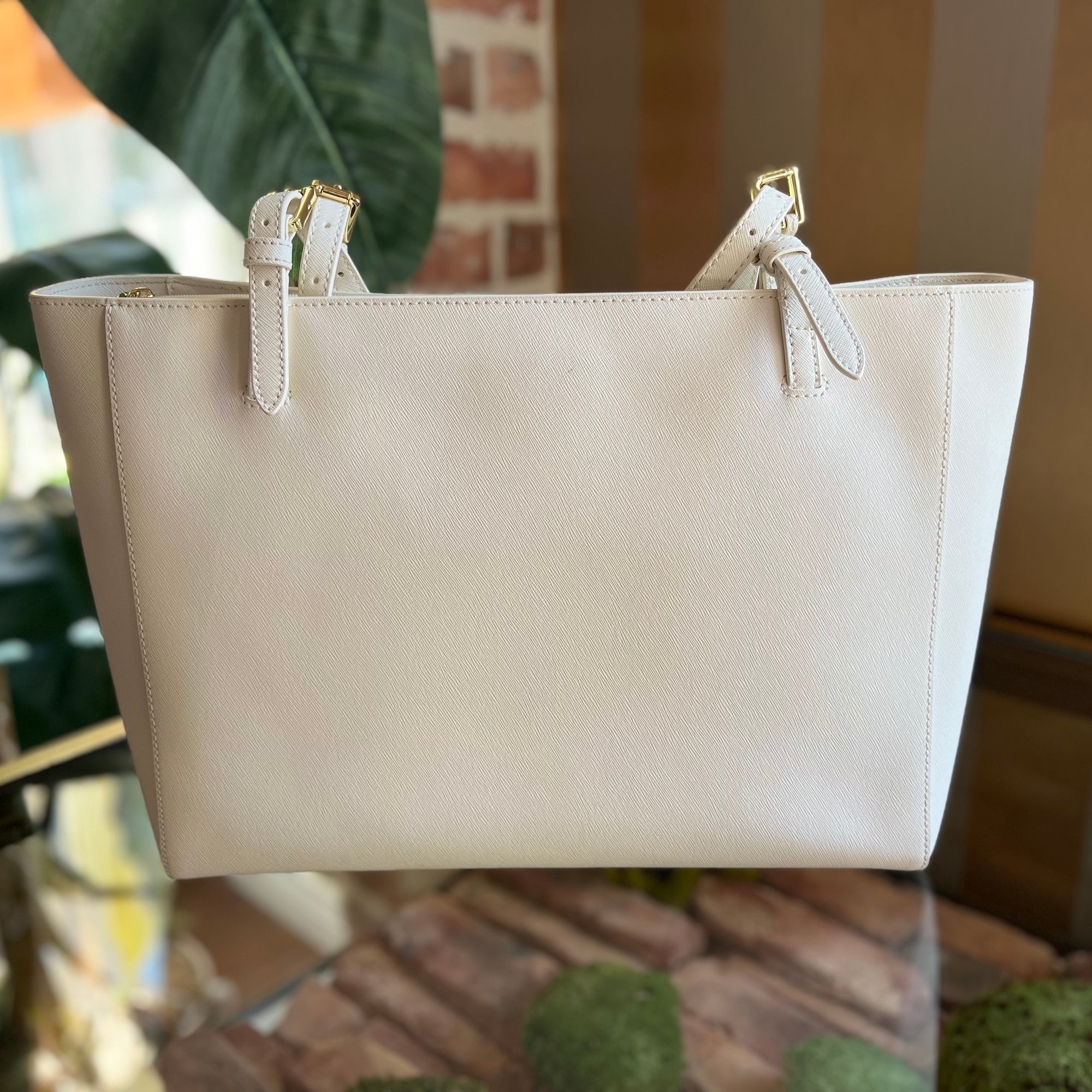 TORY BURCH White Leather tote