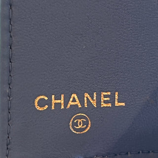 CHANEL Blue Classic Interlocking CC Logo Compact Wallet