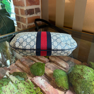 GUCCI Navy Blue Ophidia Half Moon Hobo