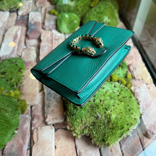 GUCCI Super Mini Dionysus Emerald Crystal Dollar Calfskin Crossbody Bag