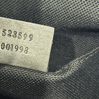 GUCCI Small Flat Messenger Black Grey GG Supreme Monogram Web Bag