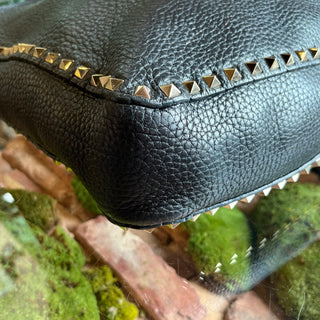 VALENTINO GARAVANI Messenger Black Pebbled Leather Crossbody Bag
