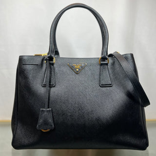 PRADA Medium Black Saffiano Lux Tote Bag