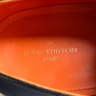 LOUIS VUITTON Mens Brown Leather Loafers SZ 10.5