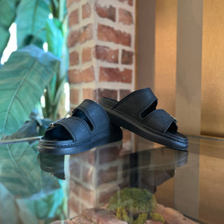 ALEXANDER MCQUEEN Hybrid Black Rubber Slides