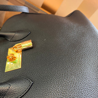 LOUIS VUITTON Milla MM Black Veau Nuage Leather Tote Bag