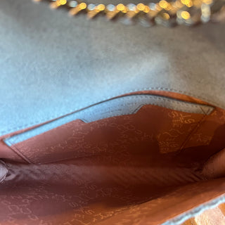 STELLA MCCARTNEY Falabella Mini Blue Woven Vegan Suede Crossbody