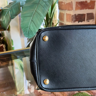 PRADA Small Black Saffiano Lux Leather Tote Bag
