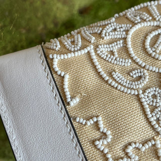 VALENTINO White Beaded Pouch Bag