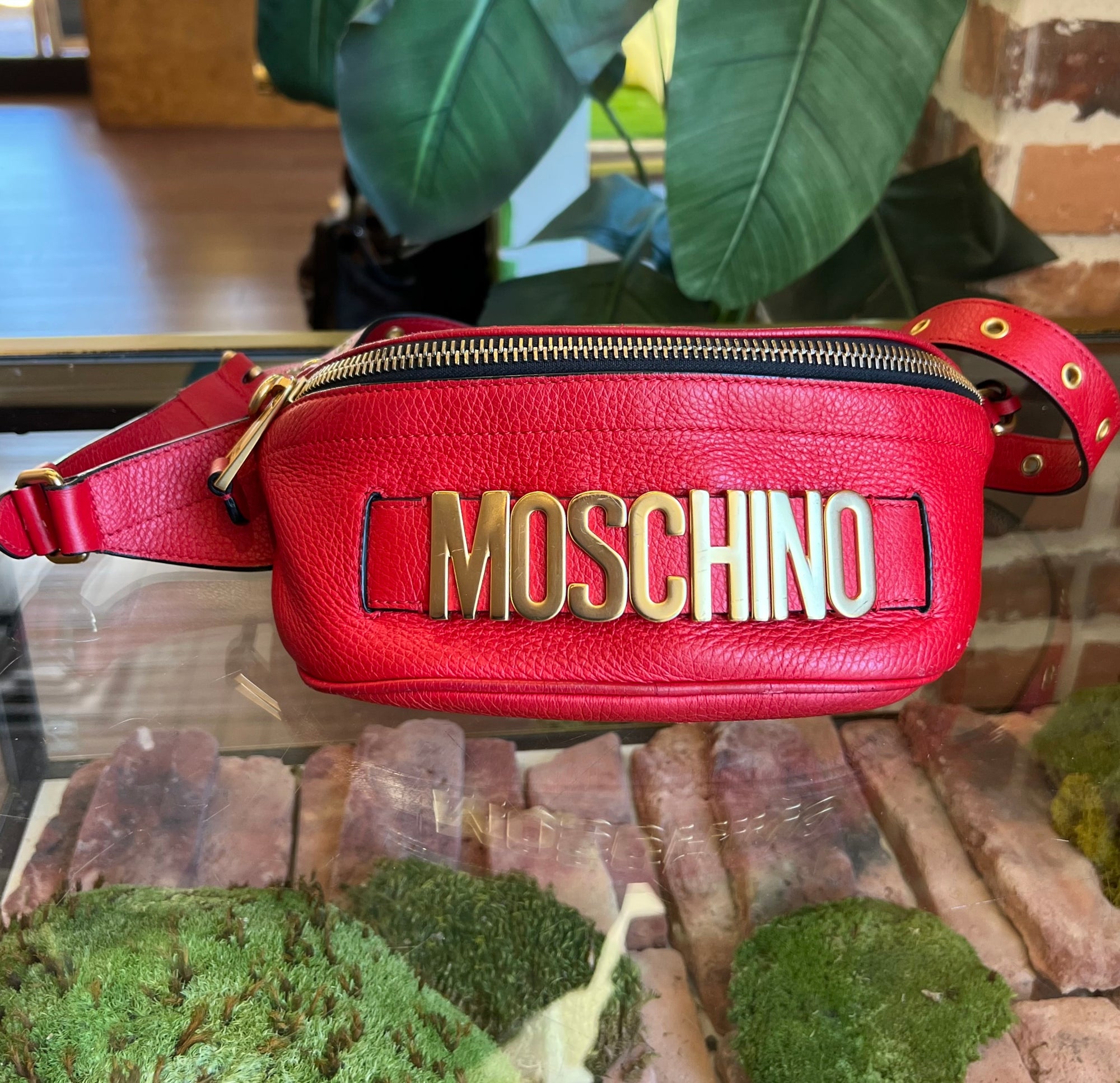 MOSCHINO Red Leather Bumbag
