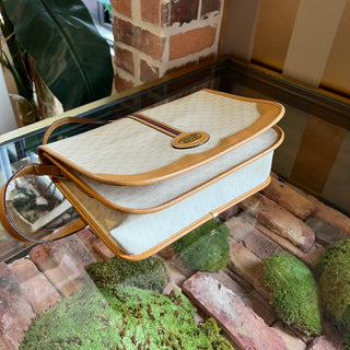 GUCCI White Micro GG Canvas Vintage Crossbody