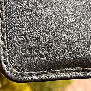 GUCCI Microguccissima Black Leather Compact Wallet