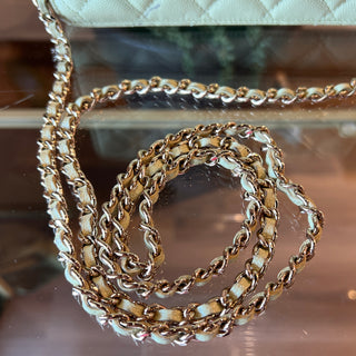 CHANEL Mint Green Quilted CC Wallet On Chain