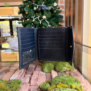 MCM Kisslock Small White Black Vintage Wallet