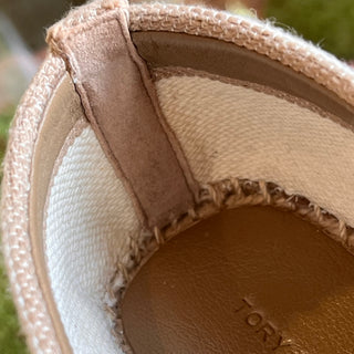 TORY BURCH Double T Jacquard Camello Espadrilles SZ 8