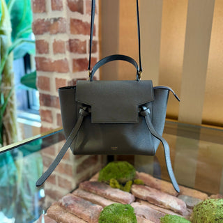CELINE Grained Calfskin Nano Gray Belt Bag