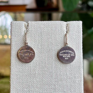 TIFFANY & CO Round Disc Drop Sterling Silver Earrings
