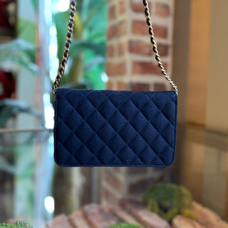 CHANEL Paris-Hamburg Charms Classic Quilted Wool Wallet on Chain