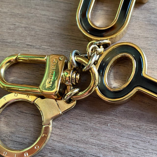 LOUIS VUITTON Confidence Brown Tortoise Shell Enamel Gold-Tone Padlock Bag Charm