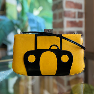 HERMES Sac A Malice Jaune Courchevel Taxi Vintage Clutch TS3848