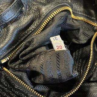 PRADA Black Gaufre Cervo Drawstring Tote