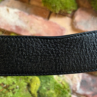 GUCCI GG Wide Marmont Black Textured Leather Belt SZ 90/36